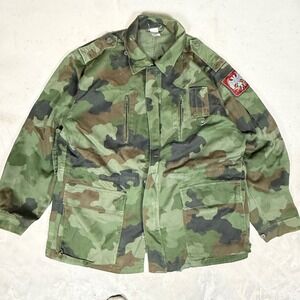 Vintage 1994 Yumco Vranje Serbian Military Camo Field Jacket Eagle Patch Mens L